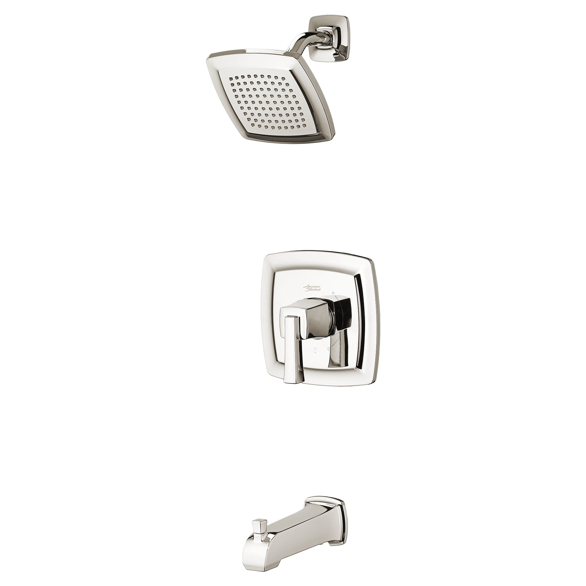 Townsend 25 gpm 95L min Tub and Shower Trim Kit With Rain Showerhead Double Ceramic Pressure Balance Cartridge With Lever Handle POLISHED  NICKEL